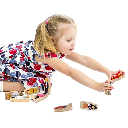 Little Professionals Wooden Character Set - Cute Wood Block People Toys For Kids & Toddlers - Open Ended Stem Pretend Play & Educational Games For Children, Boys & Girls (15-Pieces) #TOP2