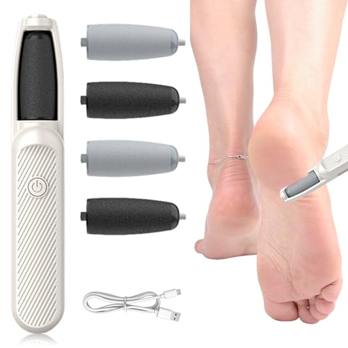 Rimozione calli elettrico per piedi, set di pedicure elettrico ricaricabile, 3 velocità con 4 lime intercambiabili per calli e calli