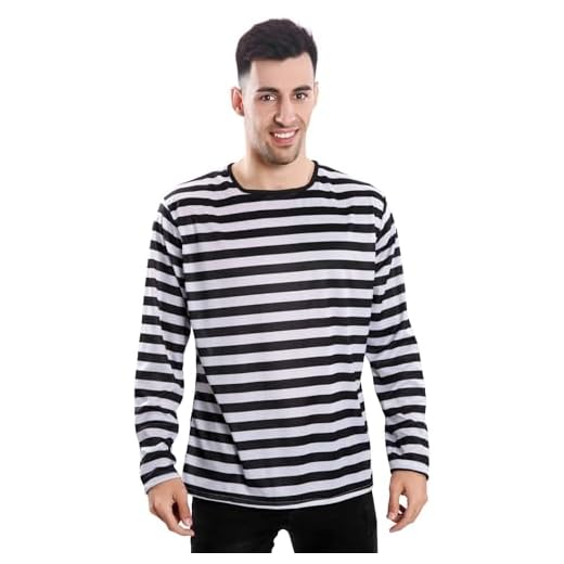 Camiseta con rayas negras y blancas para adultos