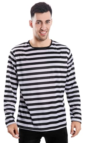 Camiseta con rayas negras y blancas para adultos