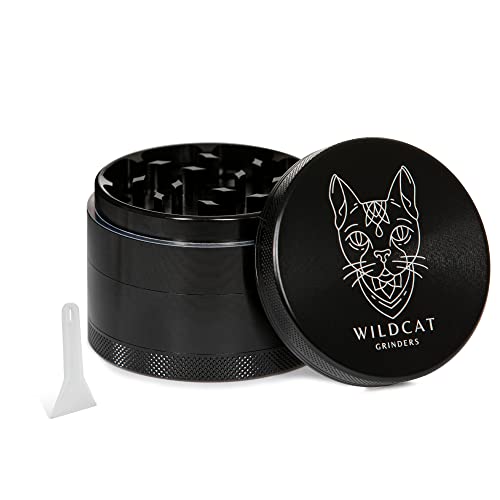 WILDCAT GRINDERS - Herb Grinder, Spice Grinder, Large Grinder 2.5", 4 Pieces, Spice Grinder Manual, Herb Saver Grinder, Herb & Spice Mill, Metal Grinder