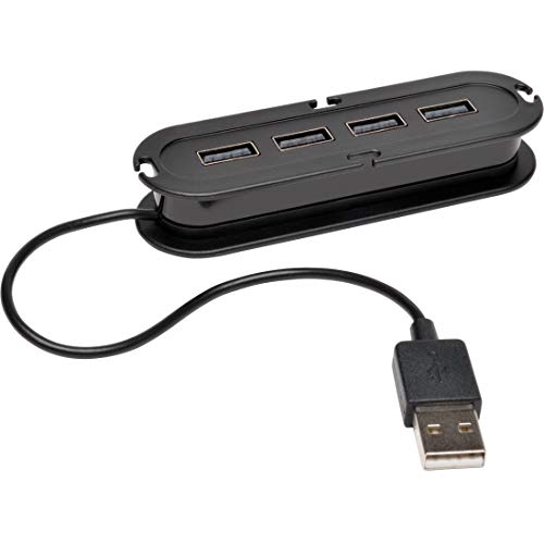 Tripp Lite 4-Port USB 2.0 Hi-Speed Ultra-Mini Hub with power adapter (U222004R), Black