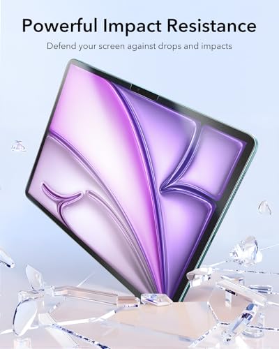 Image of ESR 2 Pack Paper-Feel Screen Protector for iPad Air 13 Inch M4 /M3 /M2 (2026 /2025 /2024, 8th /7th /6th Gen), Write and Draw Like on Paper, 9H Tempered Glass, Matte Anti-Glare with Alignment Frame
