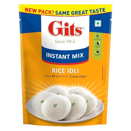 Image of Gits Instant Rice Idli Breakfast Mix, Makes 45 per Pack, Pure Veg, Authentic South Indian Breakfast Recipe, 1500g (Pack of 3 X 500g Each)