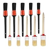 MTRPS 10PCS Car Detailing Brush Set, Auto Detail Dust Brushes with Premium Boar Hair & PP Bristles, Interior Exterior Cleaning Tool Mixed Hair Brush Kit for Air Vents, Seats, Wheels