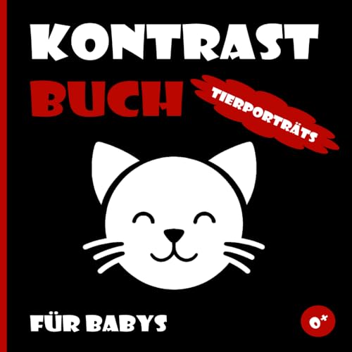 Kontrastbuch Tierporträts für Babys