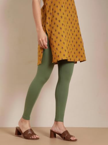 Image of TWIN BIRDS Super Stretchable Cotton Elasthane Fabric Ankle Length Leggings for Women