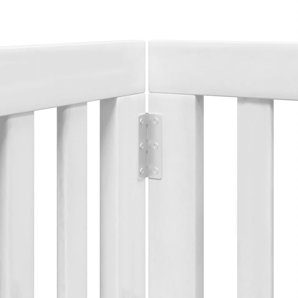Rejilla plegable para perros sin taladrar de madera de álamo lacada, 6 piezas, puerta para perros para escaleras y salón, puerta plegable para perros de 300 cm, ahorra espacio