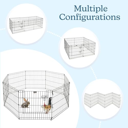 image for Puppy Playpen - Foldable Metal Exercise Enclosure with Eight 24-Inch P