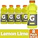 Gatorade Thirst Quencher Natural, Lemon Lime Sports Drink, 20 Fl Oz Bottles, 8 Pack