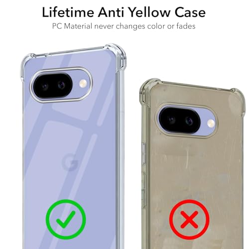 Image of Jkobi Shockproof Crystal-Clear Back Cover for Google Pixel 9A (Anti Yellow Case | Drop & Camera Protection | Hard Polycarbonate)