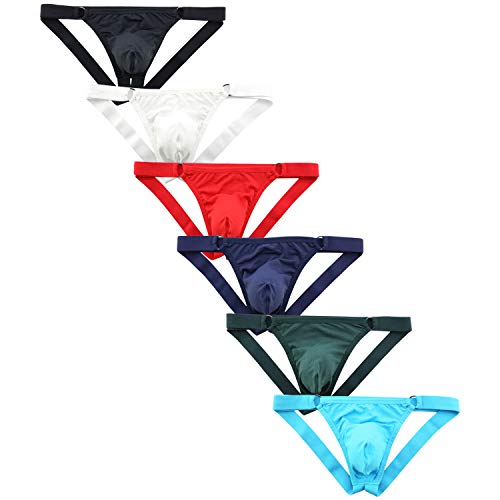 yuyangdpb Men's Athletic Supporter Performance Jockstrap Elastic Waistband Underwear 6 Pack Medium