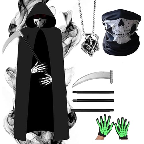 Raveparty Sensenmann Kostüm Kinder, Halloween Kostüm Männer...