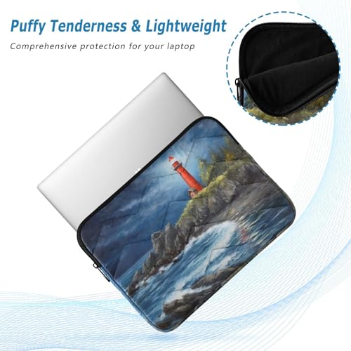 Funda para portátil 13-14 pulgadas con pintura de faro impermeable miniatura 5