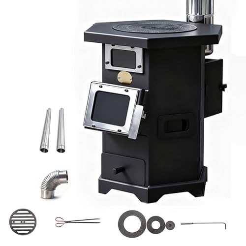 Stufa A Pellet Forno Da Campeggio Stufa A Legna Con Forno Include Canna Fumaria Da 200 Cm E Due Finestre Di Ispezione Design Completamente Saldato