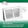 Triangular Baseboard Floor Register (10" x 6" Duct Opening/~11 3/8" x 6 ...