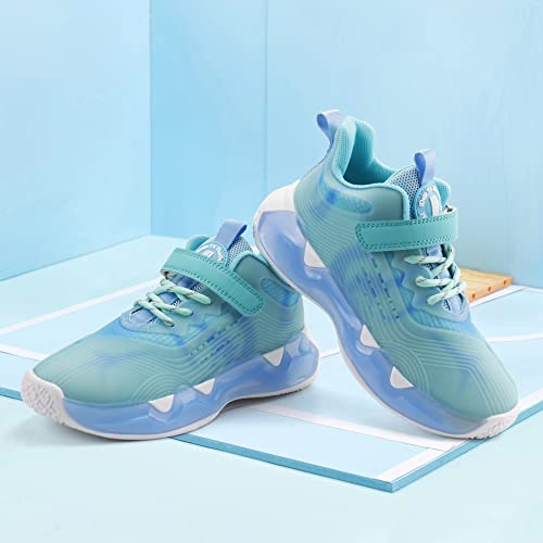 Brooman Kids Basketball Shoes Boys Low Top Sneakers Girls School Sports Shoes Running Shoes (13,Mint/Green) #TOP4