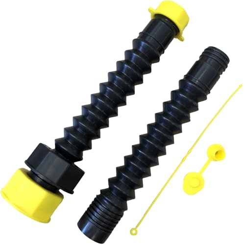 EZ-POUR Gas Can Spout Replacement – Multi-Use For Deluxe Gas Cans and Water Jugs (Pack of 1) - 1, 2, 5 Gallon HI-FLO System with Extension, Flame Arrestor, Flexible Gas Can Nozzle for Jerry Cans