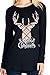 SLYZ Jesienna damska Boże Narodzenie duży rozmiar litera łoś nadruk długi rękaw damska koszulka top, Czarny, XL