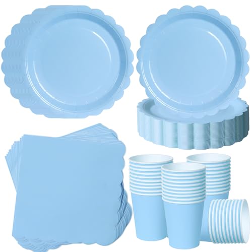 ZblPyro Partygeschirr-Set für 40 Gäste |120-tlg. Komplett-Set mit 18cm Pappteller, Pappbecher, Servietten | Perfekt für Themenpartys, Feste und gesellige Events