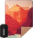 KingCamp Campingdecke Warm Thermal Sherpa & Ripstop,Extra Dick und wasserdichte, Reisedecke Ultraleicht,Große Outdoor-Decke für Camping, Picknicks, Strand, Stadien(ORANGE,200x145cm)
