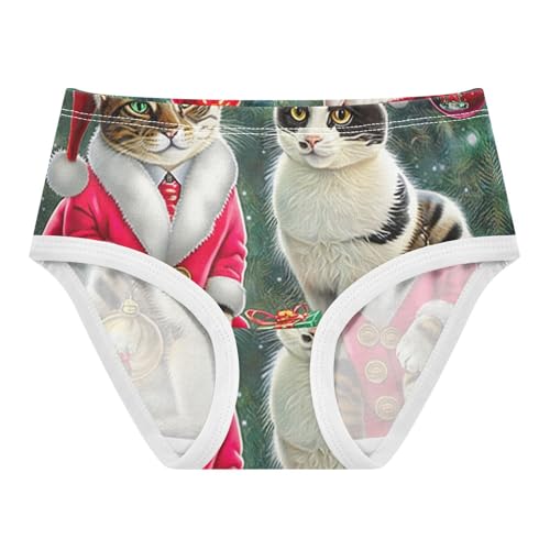 Cotton Toddler Underwear Custom Christmas Cats Cute Panties Girl Cartoon Briefs Undies Kids 2t