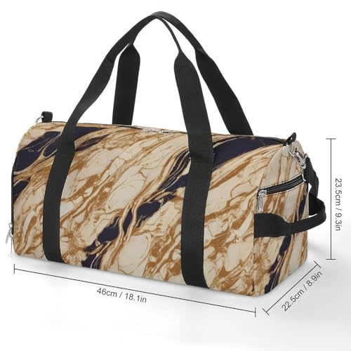 Sac de gym imprimé marbre élégant avec compartiments pratiques - 2
