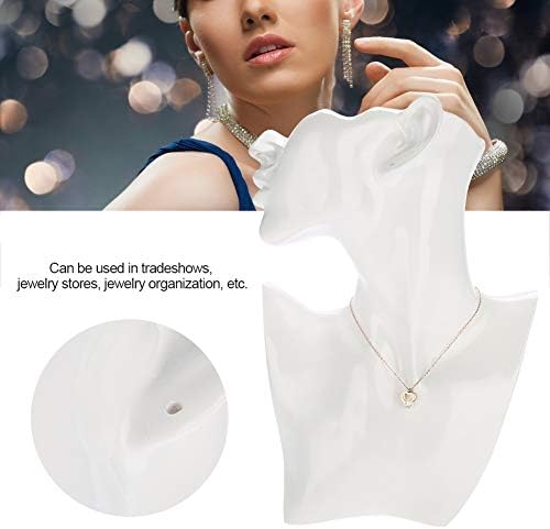 Salmue Jewelry Mannequin Holder - Head Bust Stand Model Shop Jewelry Display, Display Holder Pendant Necklace Earring Jewelry Necklace Show Shelf (White)