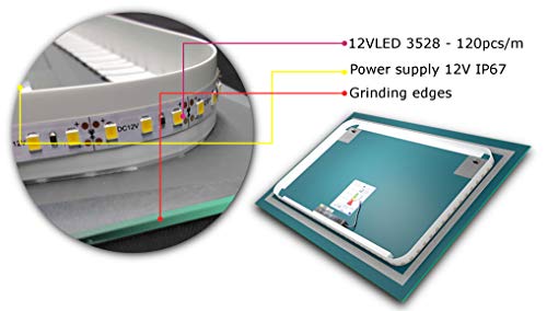 Alasta LED MIRROR | Seoul - Illuminated LED Bathroom MIRROR 120x80cm | Backlight LED | LED Color Warm White | Energy efficiency A++