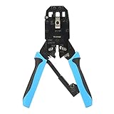Network Ethernet Cable Crimper,Ratchet Wire Crimping Tool,for 10P10C, AMP 8P8C/RJ-45, 6P6C/RJ12,...