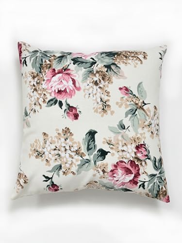 Image of Clasiko Premium Duck Cotton Decorative Throw Cushion Covers for Sofa Living Room ; Set of 5; 16x16 Inches; Vivid Blossom