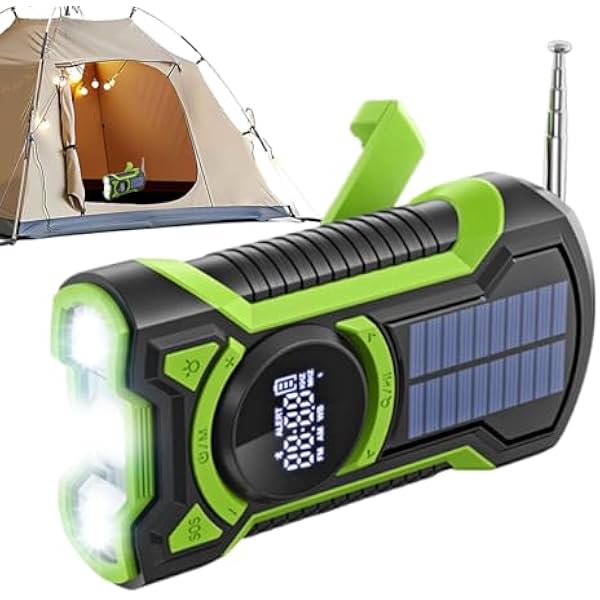Radiometr Pogodowy | Przeno?ne Radio Z R?czn? Korb? AM FM | Wodoodporny Ekwipunek Survivalowy Z Latark? I Akumulatorem 5000mAh Do Domu Kempingu I Aktywno?ci Zewn?trz