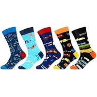 WeciBor Calcetines Divertidos Coloridos Estampados Hombre, 5