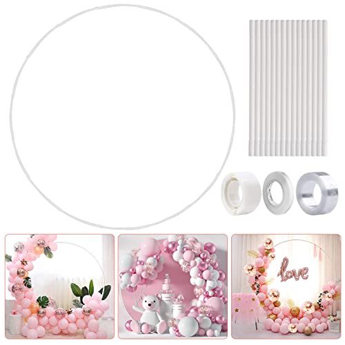Kit de arco de balão redondo com suporte, balão de círculo reutilizável para casamento e aniversário