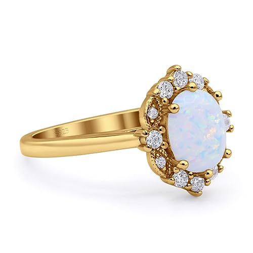 OMRANII Oval Shape Halo Ballerina Style Fashion For Women Marquise Art Deco Solitaire Wedding Engagement Ring Cubic Zirconia 925 Sterling Silver2