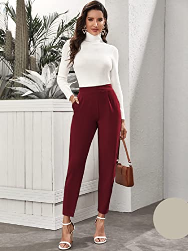 Image of Noelia Women's Pants Work Office Trousers Tapered Slim Fit Formal Style