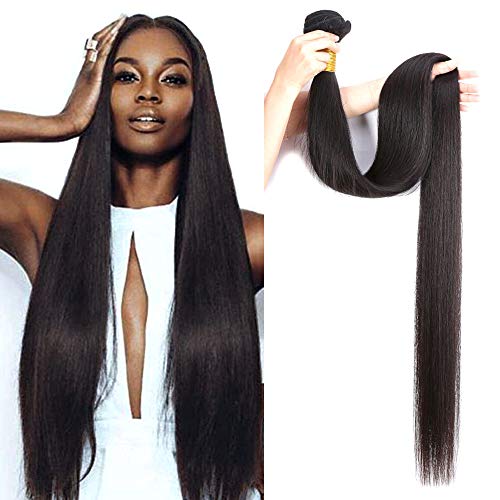 WICKY 9A Straight Human Hair 1 Bundles 100% Unprocessed Brazilian Virgin Hair Bundle 30inch Straight Weave Natural Color 100 Grams