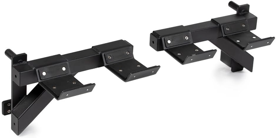 Titan Fitness T-2 Series Dumbbell Weight Bar Holders, Rack Mounted Spotter Arms, 440 LB Capacity, J-Hook Mounting with Nylon Cradle Liners, Strength Training Accessories