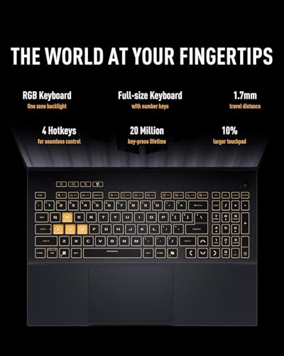 Image of ASUS TUF F16 Gaming Laptop 2025, Intel 14th i7-14650HX(Up to 5.2GHz), NVIDIA GeForce RTX 5060, 16 Inch FHD+ 165Hz, 64 GB DDR5, 1 TB SSD, Backlit Keyboard, Wi-Fi 6E, Windows 11 Pro, w /Accessories