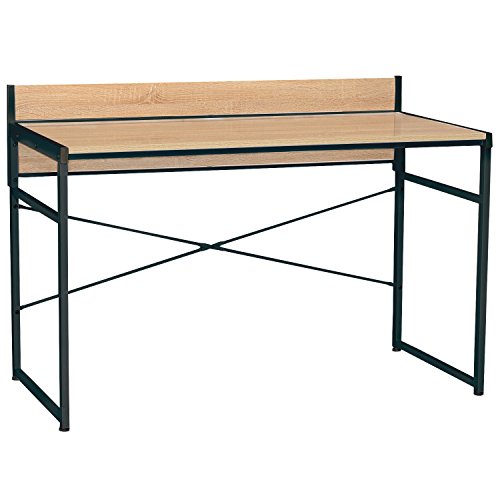 タマリビング(Tamaliving) ターブル デスク 幅120cm 学習デスク 学習机 パソコンデスク テーブル スチール脚 ブラック/ナチュラル 50003575