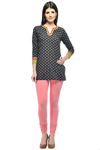 Image of Frenchtrendz Women's Cotton Spandex Stretchable Mid Rise Slim Fit Churidar Leggings Pull On