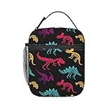 FUABJPOI Dinosaur Skeleton Fossils Insulated Lunch Bag - Reusable Lunch Box - Portable Lunch Tote Fo