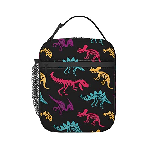 Fuabjpoi Dinosaur Skeleton Fossils Insulated Lunch Bag - Reusable Lunch Box - Portable Lunch Tote For Women Men And Kids #TOP9