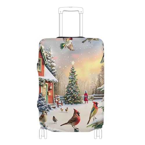 Joisal Christmas Cabin Suitcase Cover Custom Luggage Protector Personalized Traveling Travel Suitcase Accessories, S, Fits 18-20 Inch Case
