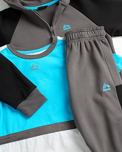 RBX Boys Sweatpants Set - 3 Piece Fleece Pullover Boys Hoodies Athletic Shirt & Kids Jogger Sweatpants Activewear Set (4-12)3
