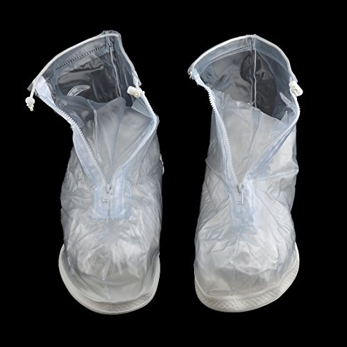 Ruilogod Unisex PVC Water Mud Resistant Shoes Cleaning Protector Covers Clear Pair XL miniatura 4