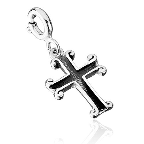 Preisvergleich Produktbild ORDO Diamonds® Hohlkreuz, Silber 925, Damenanhänger, Silberanhänger 925, verzierte Lappen, patinierte Oberfläche, Karabiner, gepunzt, 0.8g