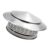 Ankuce Cone Top Chimney Cap, RoundChimney Cover Cap Outside Roof Fireplace Screen Cover Exterior Stove Pipe Topper (Silver, 8in)