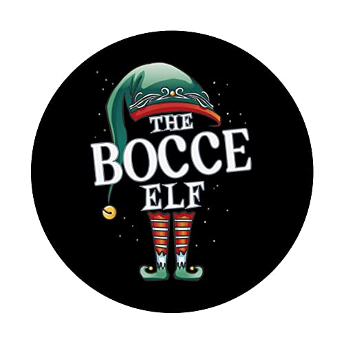 Bocce Elf Christmas Group Xmas Pajama Party PopSockets Swappable PopGrip, Black - Image 3
