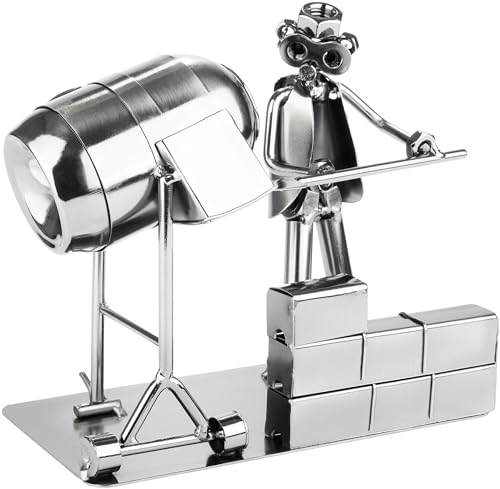 BRUBAKER Schraubenmännchen Bauarbeiter mit Betonmischer - Metallmännchen Eisenfigur - Handarbeit...